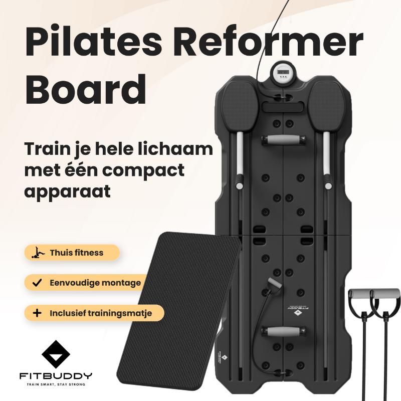 Pilates reformer board zwart fitness