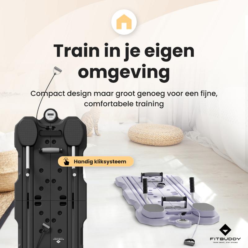 Pilates reformer board zwart fitness