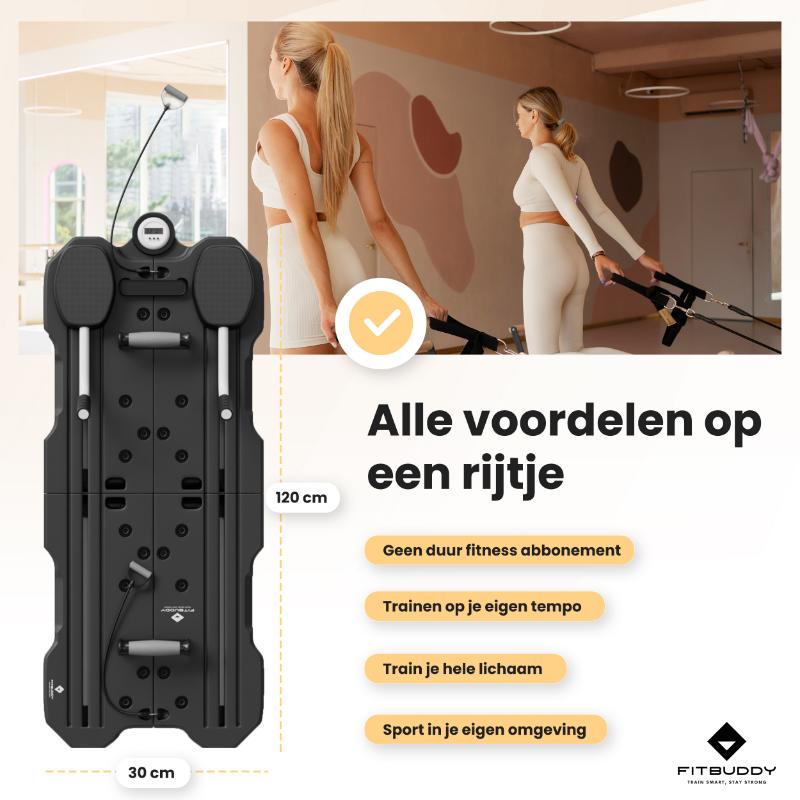 Pilates reformer board zwart fitness