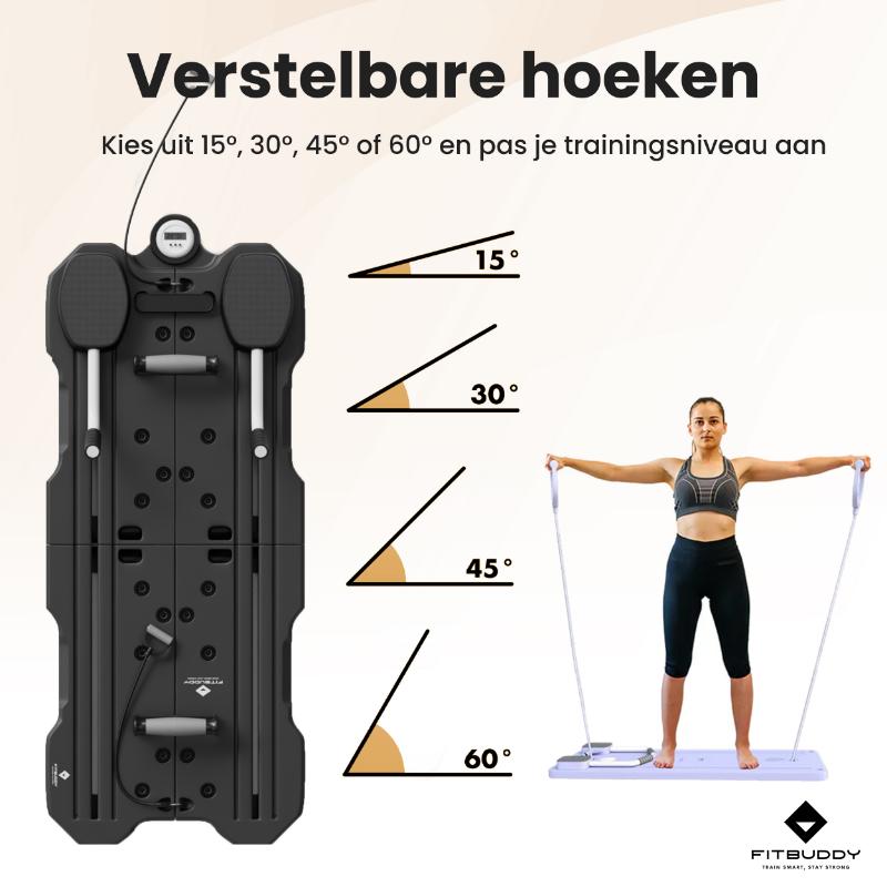 Pilates reformer board zwart fitness