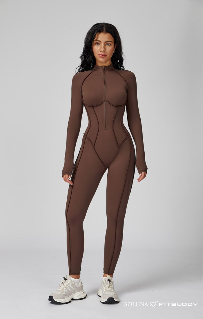 Body Sculpt Jumpsuit brown GZL105 body sculpt jumpsuit dames